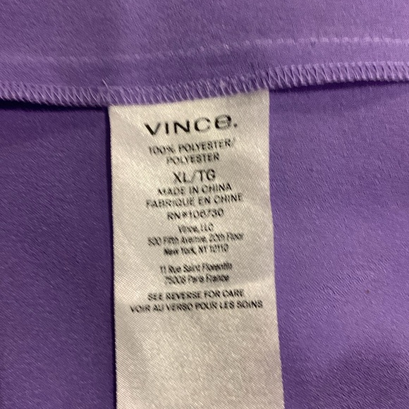 NWOT Vince Smocked Shoulder Long Sleeve Satin Blouse in Lily Stone Size XL - Picture 15 of 16